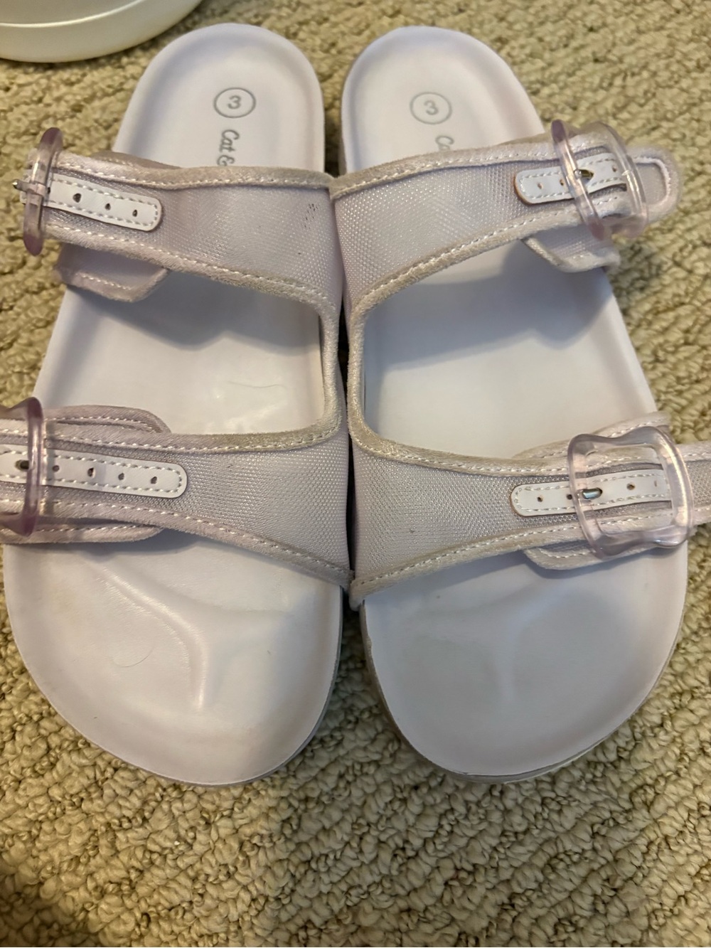 Cat & Jack Girls' Double Strap Slide Sandals Size 3